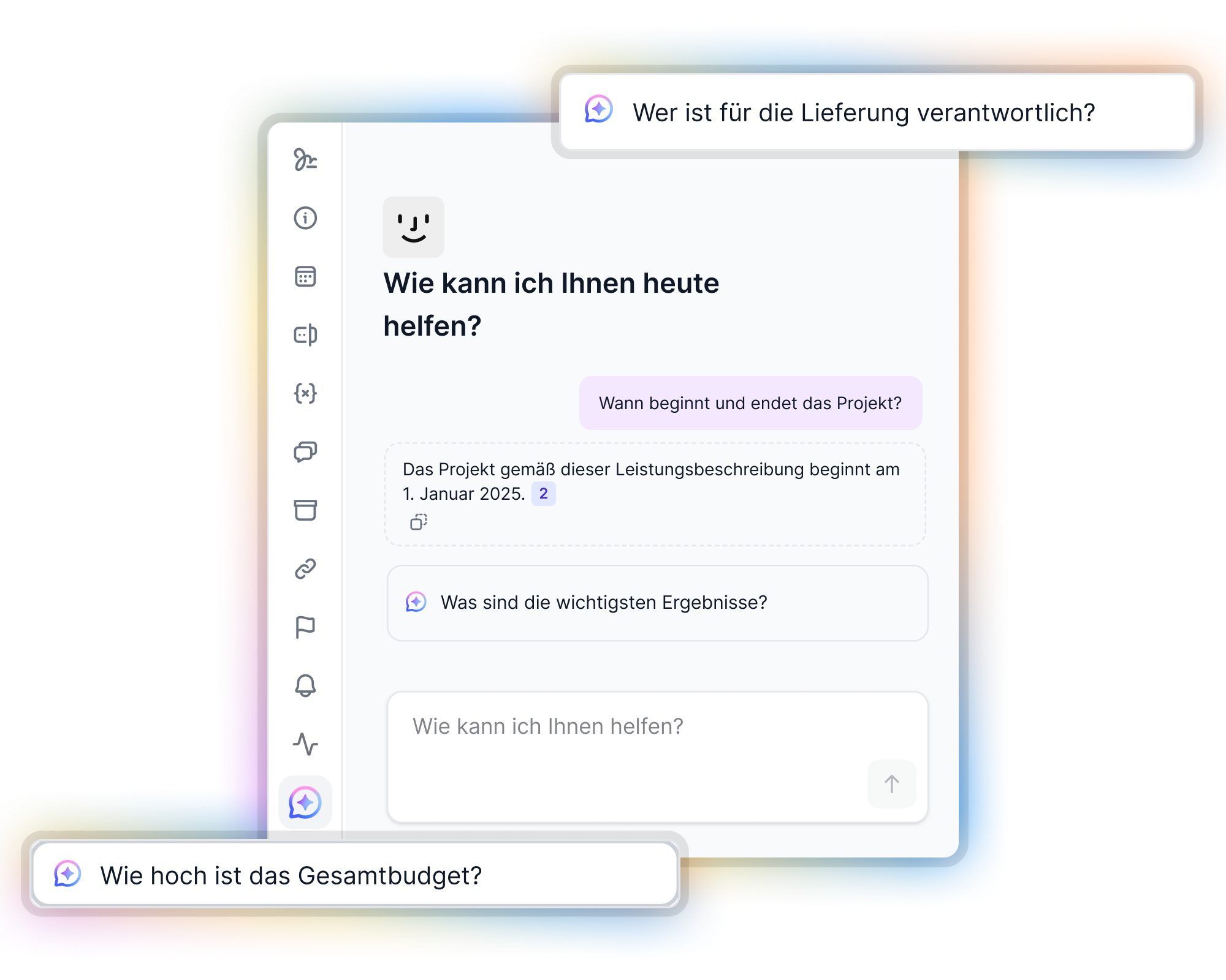 KI-Assistent für Verträge – Produktansicht